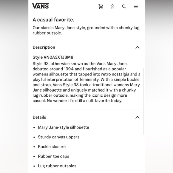 New Vans Mary Jane Style No. 93 Shoe - Picture 11 of 11